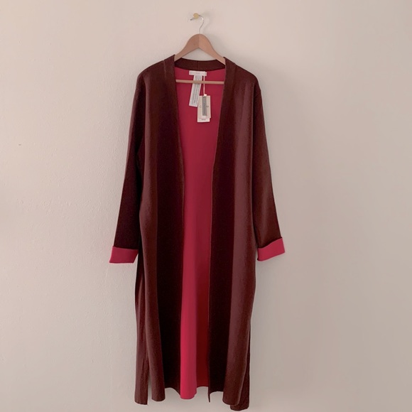 Mango Bicolor Long Cardigan Coat - Picture 7 of 15